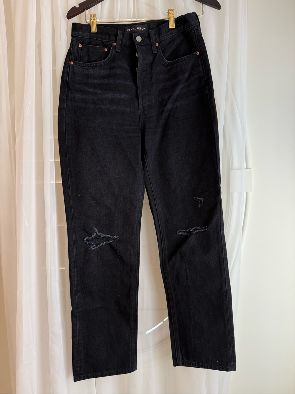 Aritzia Denim Forum The Joni High Rise Loose 29L Black Jeans